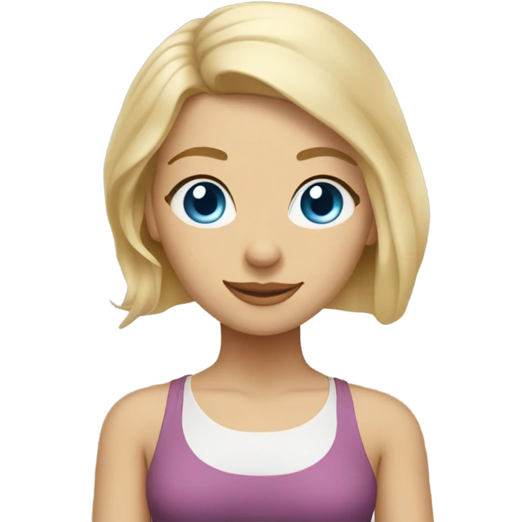 blonde hair blue eyed woman doing yoga  emoji