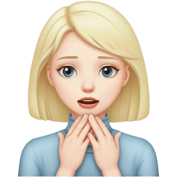 girl putting hands around her throat emoji