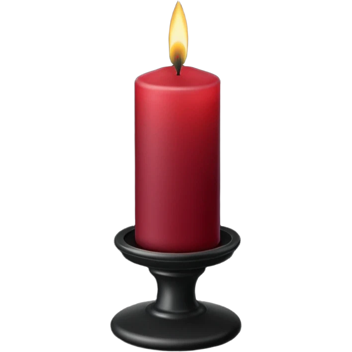 Dark-maroom-Red candle on a black stand emoji