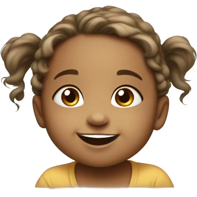 Infant girl smiling to side emoji