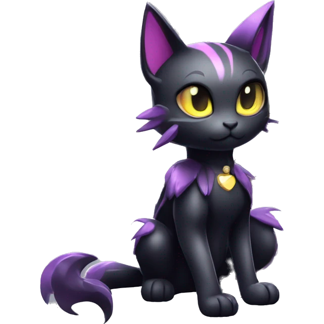 Shiny Shy Cool Punk Black beautiful fantasy Kawaii Ethereal Sona Fakemon-cat-animal with edgy bat-wings-ears Full Body emoji
