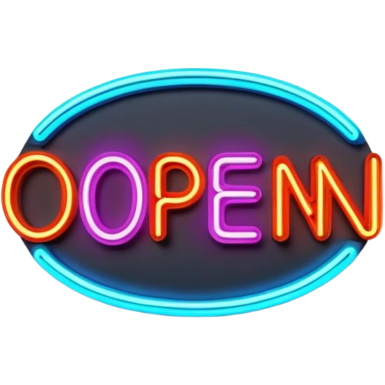 neon sign "open" emoji