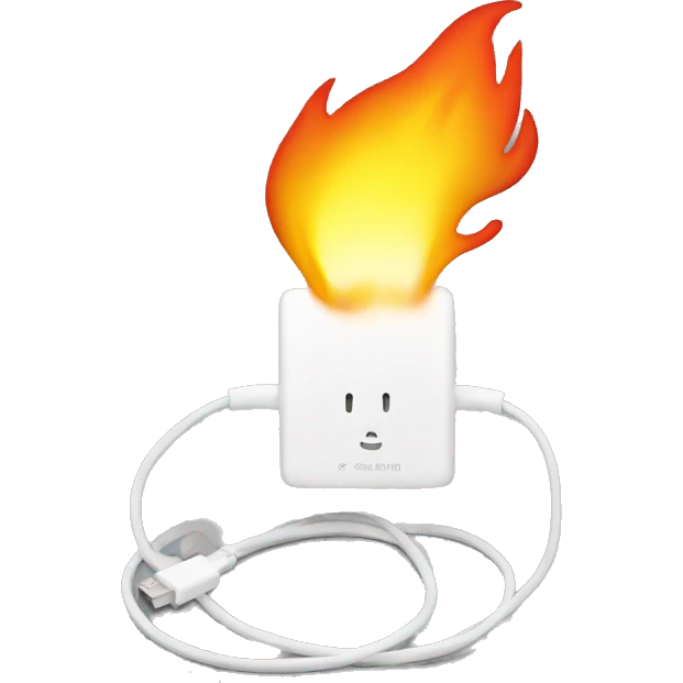 Fire with charging cable emoji