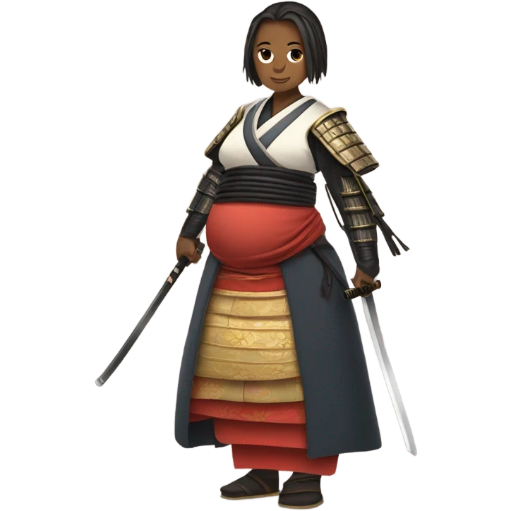 Pregnant woman in a samurai costume emoji