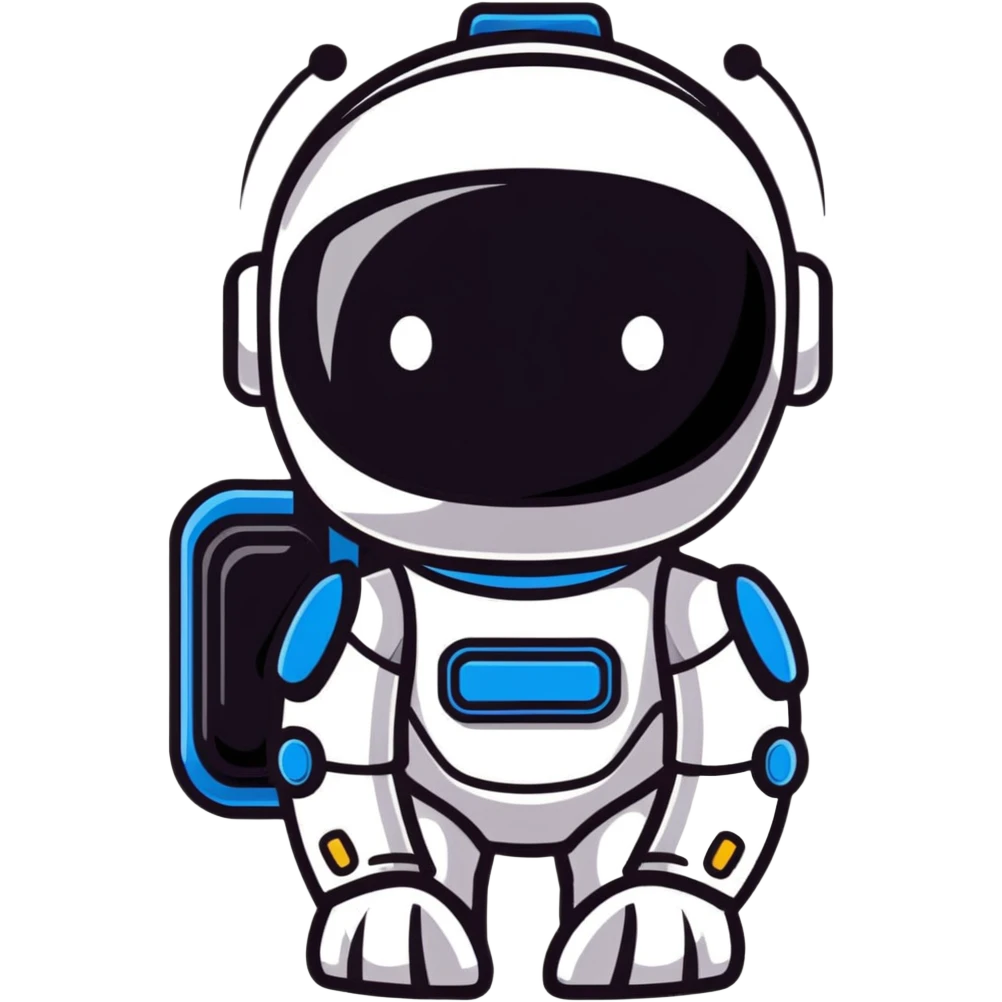 cute robot kid avatar with friendly face emoji