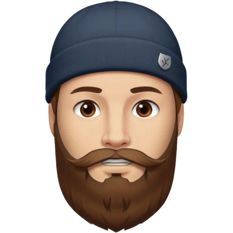 Jared Woosley (long hair, beard, tattoos, and hat). emoji