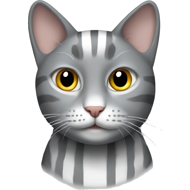 grey cat with white stripes emoji
