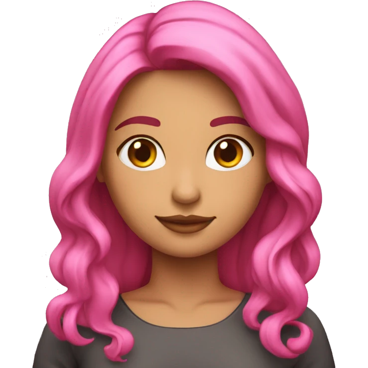 una chica de pelo rosado enojada emoji