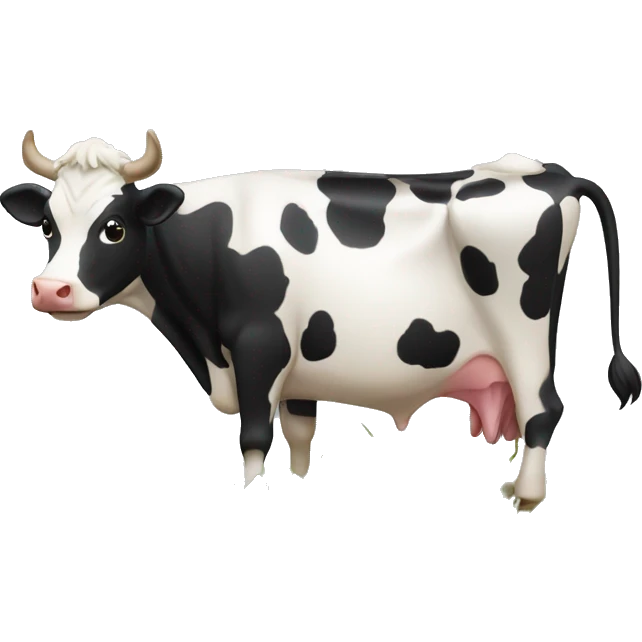Grosse vache qui rumine de l’herbe  emoji