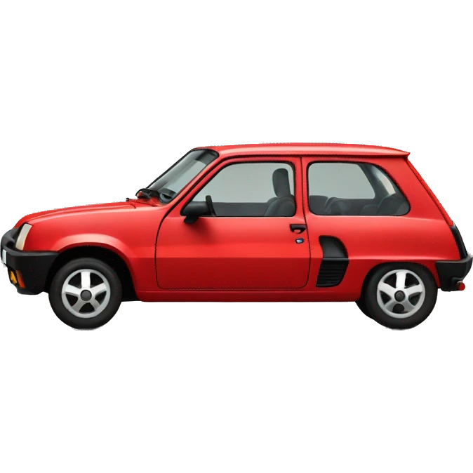 Renault 5 headed to the right, red, sports version emoji