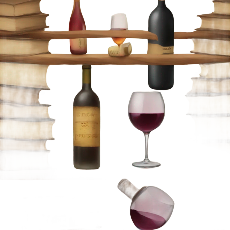 Books and wine  emoji