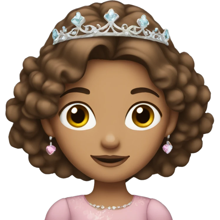 princess brown hair with tiara  emoji