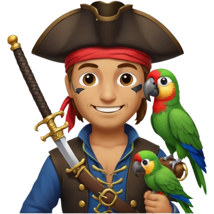 pirate and parrot emoji