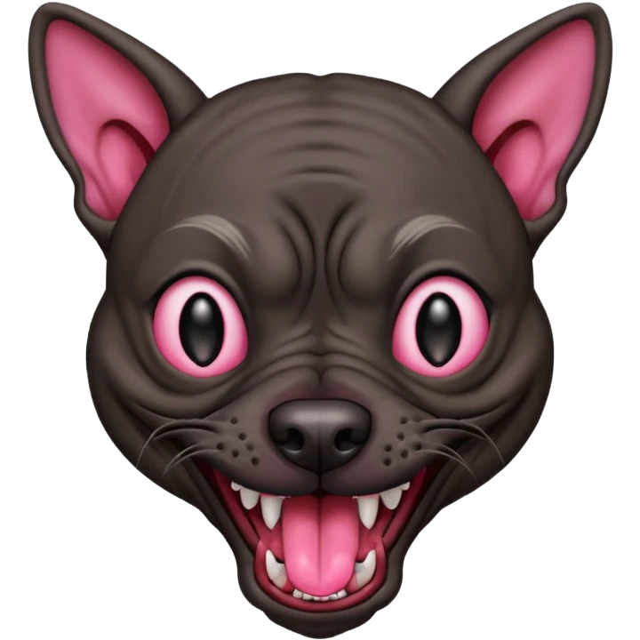 Xoloitzcuintli dog with evil grin emoji