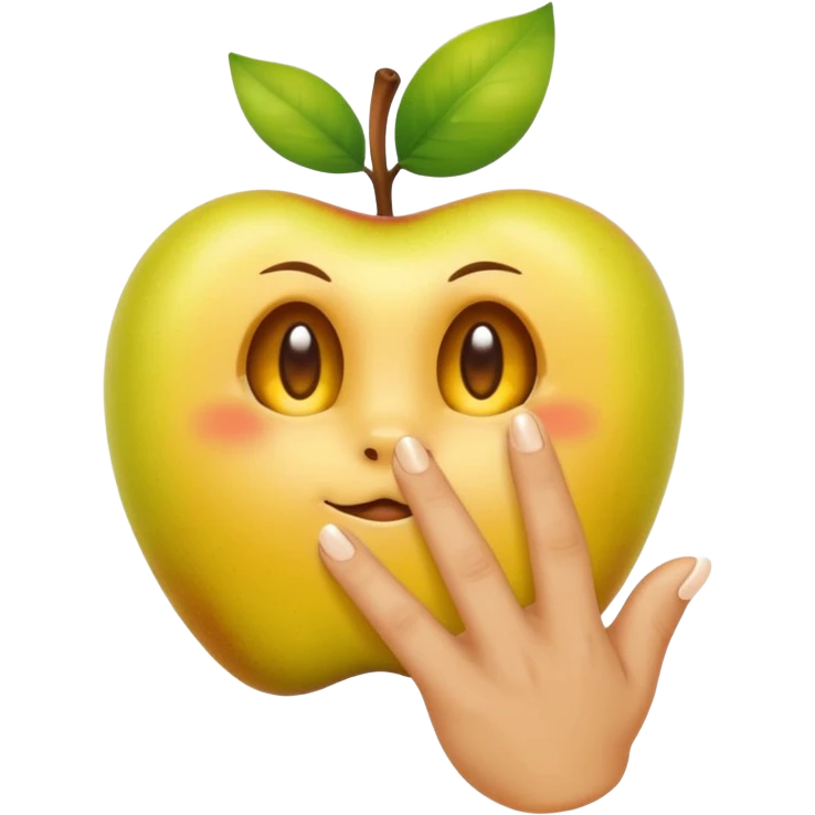  Yellow apple emoji hand with the middle and ring finger inside a yellow apple emoji pussy emoji