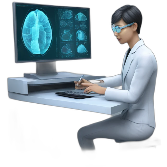 Futuristic-Biomedical-Engineer-studying-hologram-3d-model-of-breast emoji