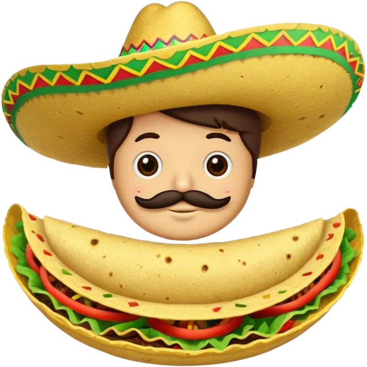 A taco wearing a sombrero emoji