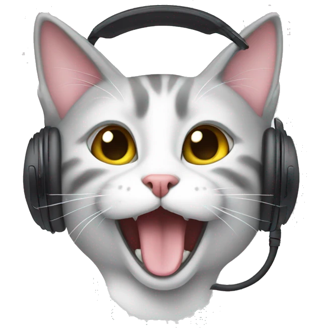 Cat with handsfree emoji