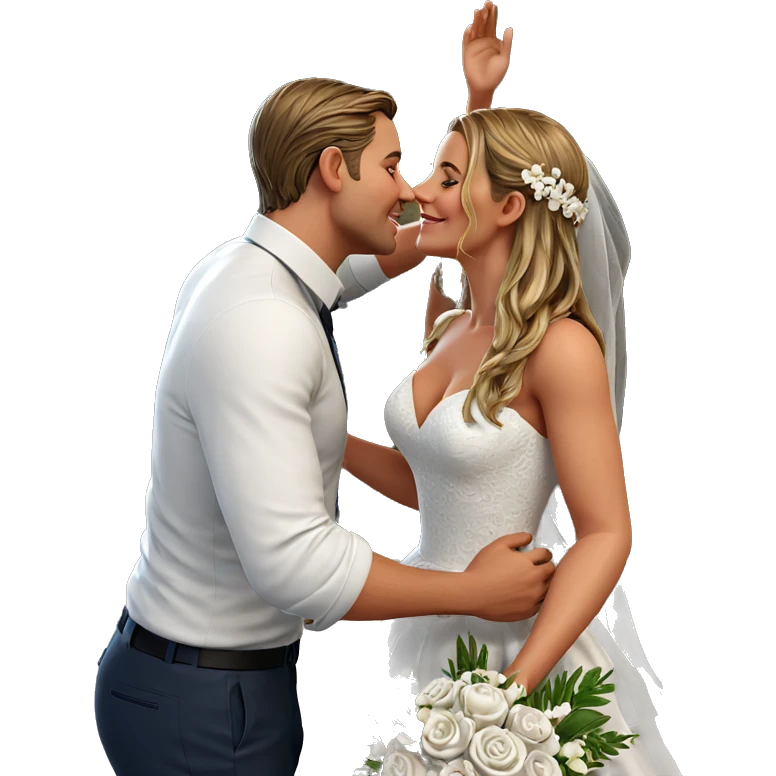romantic wedding couple moment emoji