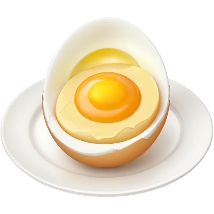 one boiled egg on plate emoji