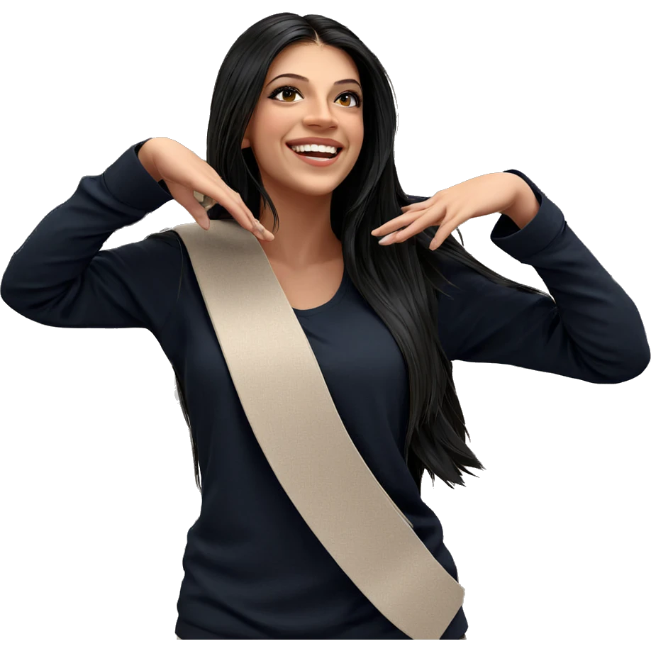 smiling girl with long hair emoji