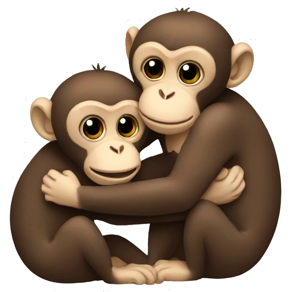 monkeys-hug-each-other emoji