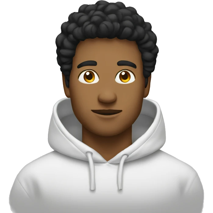 white pullover hoodie mock emoji