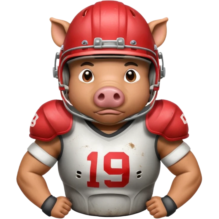 american football player pig emoji