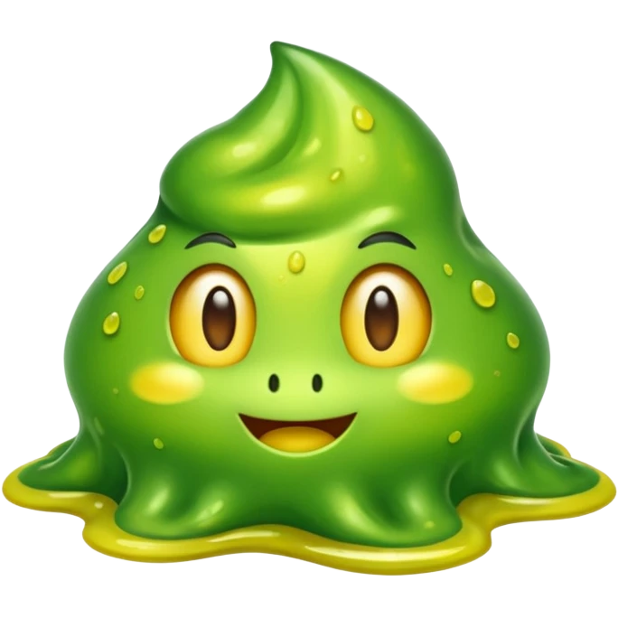 a slimy yellow-green emoji