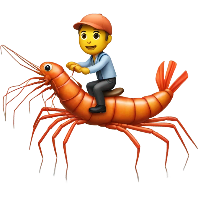 Man riding a shrimp emoji