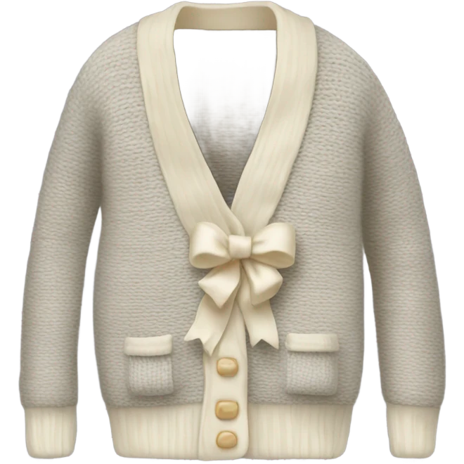 Cardigan with cream bow emoji