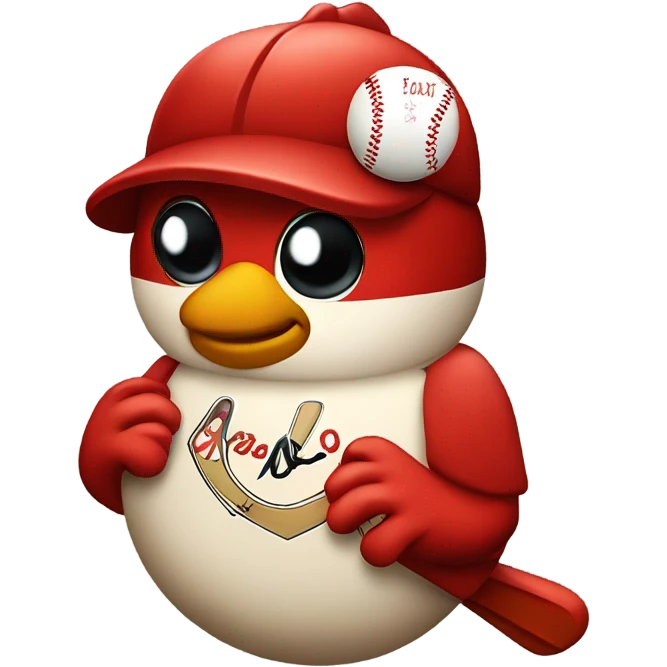 Cardinal with a baseball  emoji