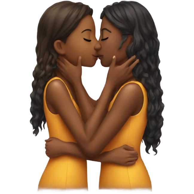 two girls kissing  emoji