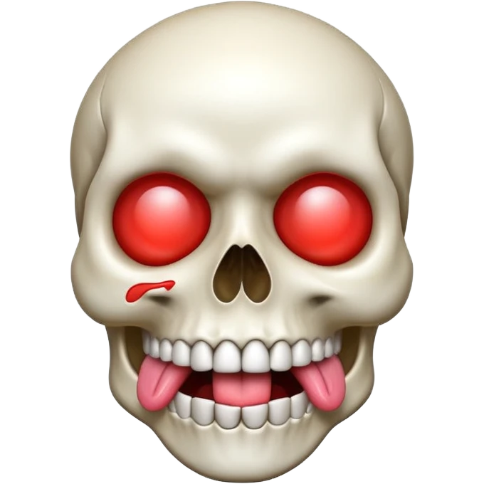 Money White Skull Emoji and Tongue Face emoji