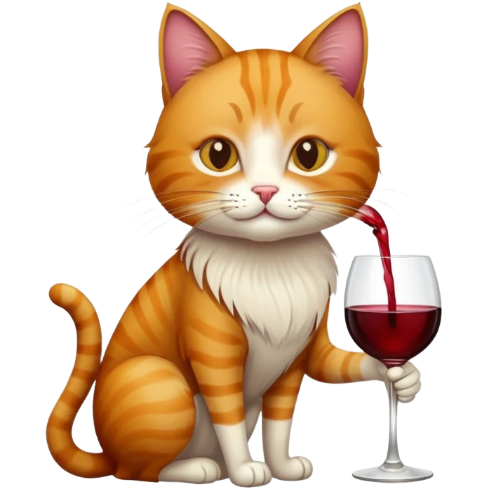 cat drinking wine emoji
