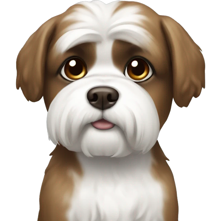Shitzu brown and white emoji