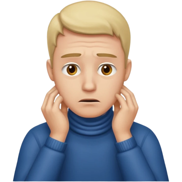 man with hands on his neck, worried expression emoji