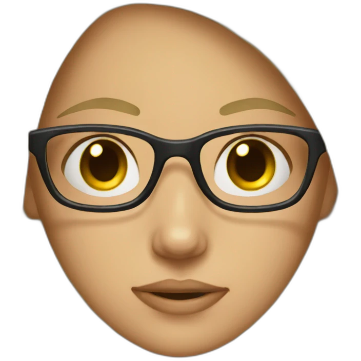girl with glasses and also with a pimply foreheard emoji