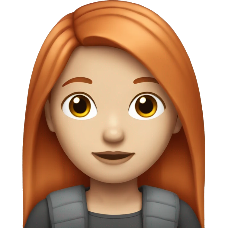 red hair with straight middle part light white skin girl  emoji
