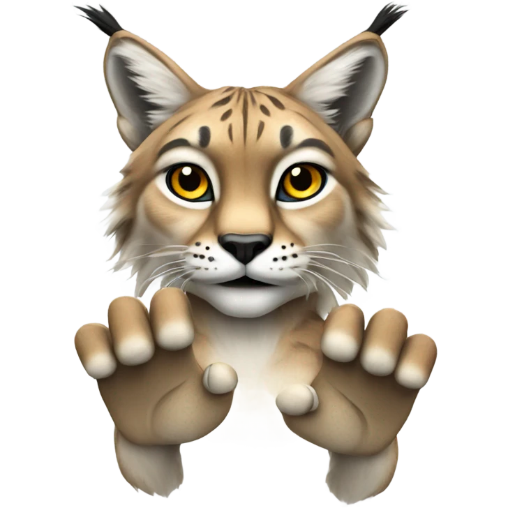 Lynx with hands out emoji