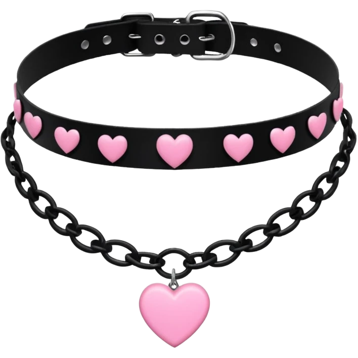 BLACKPINK-inspired gothic choker ,  hearts, black and pink, cute,  emoji