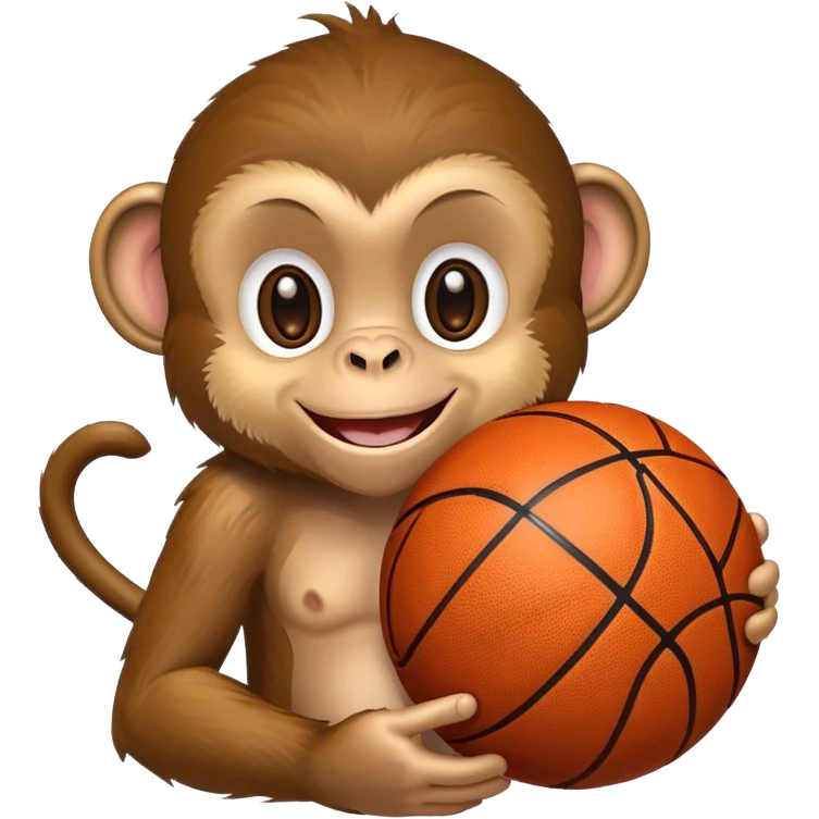 monkey with basketball emoji