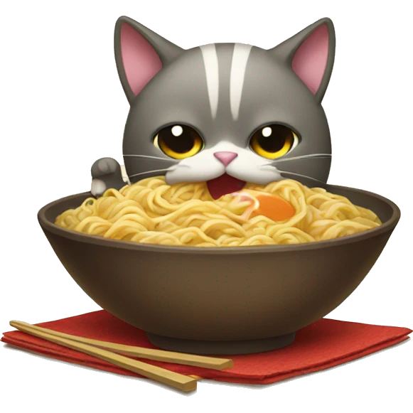 Cat eat ramen  emoji