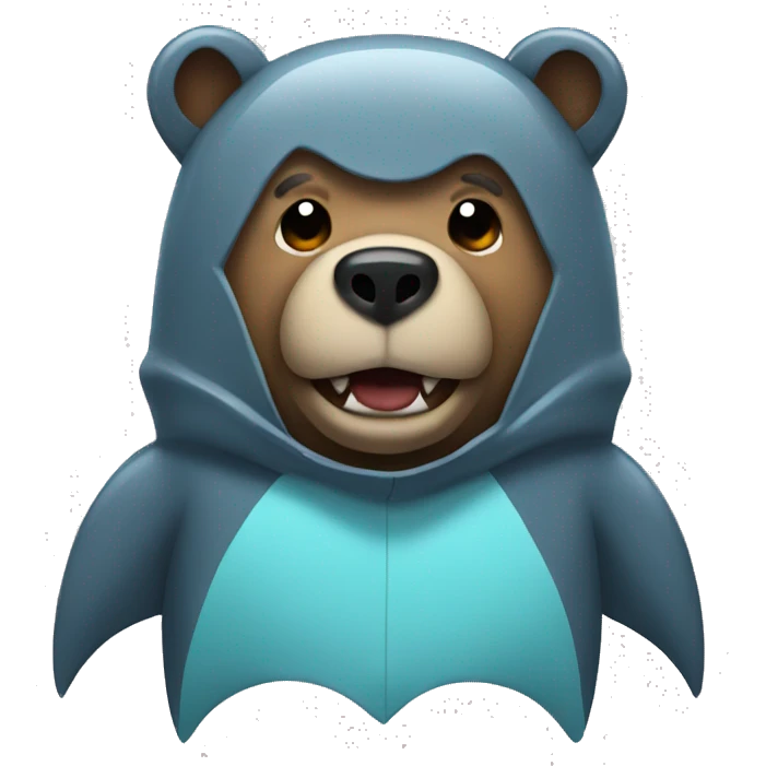 Bear wearing a shark costume emoji