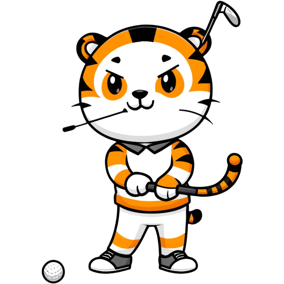 Tigre jugando a golf  emoji