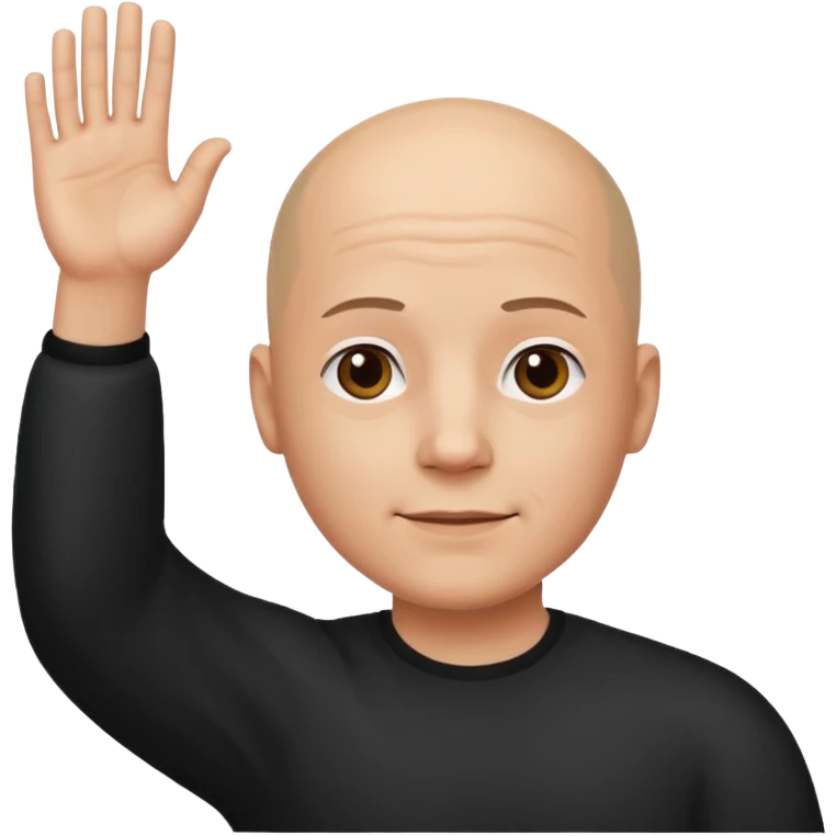 Pelato con mano destra alzata emoji
