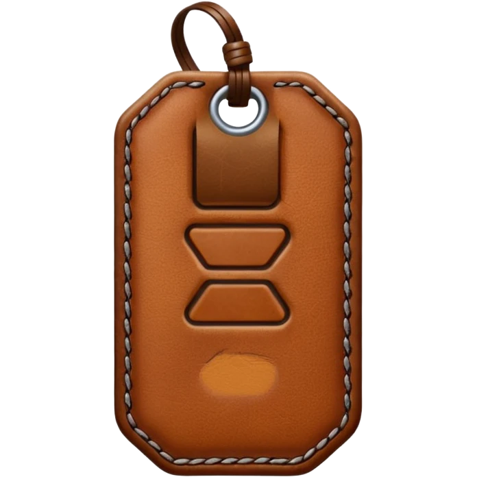 leather tag with stitching lines emoji