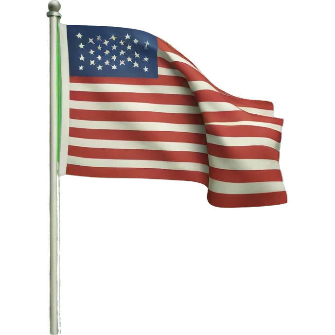 flag above green emoji