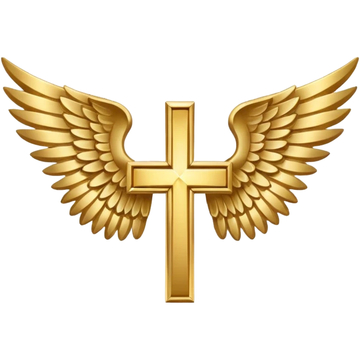 Both sides wings with Christian cross in the middle emoji
