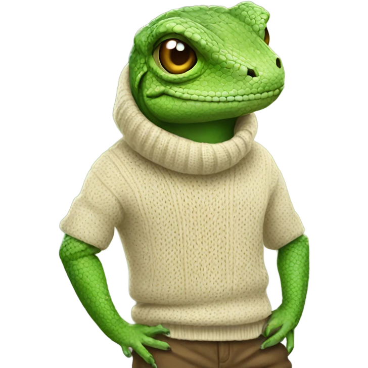 Lizard wearing a sweater emoji